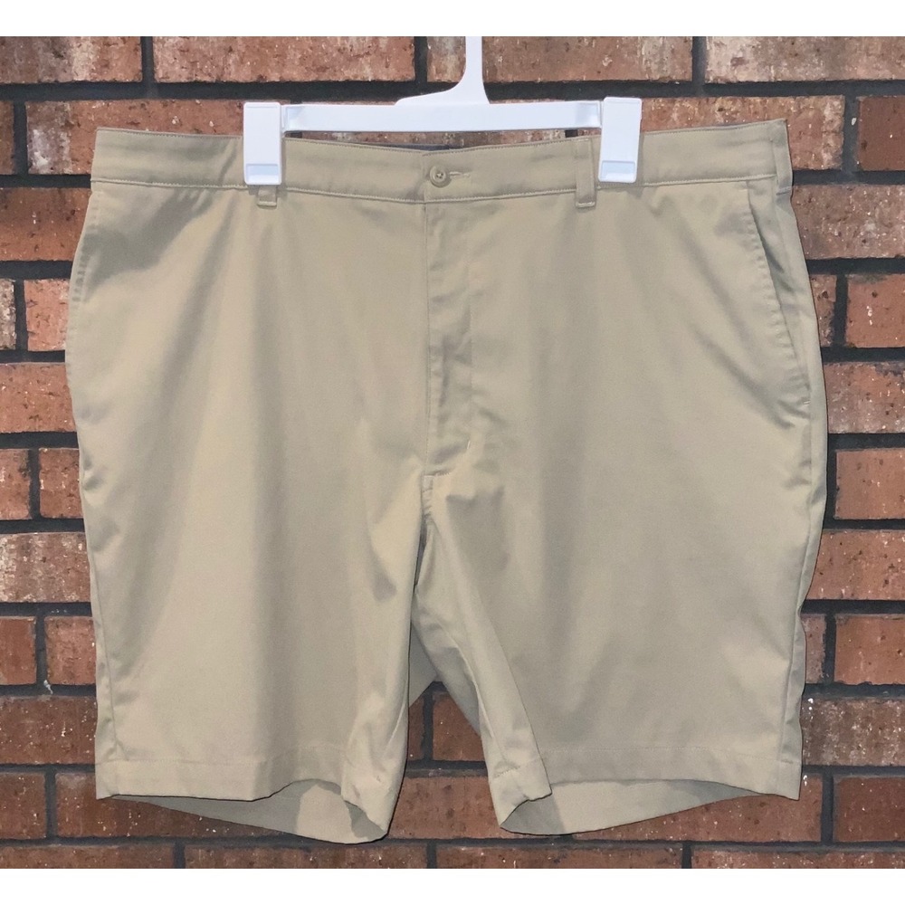 Ben Hogan Mens Khaki Tan Performance Golf Shorts WT5066 Flat Front Size 44